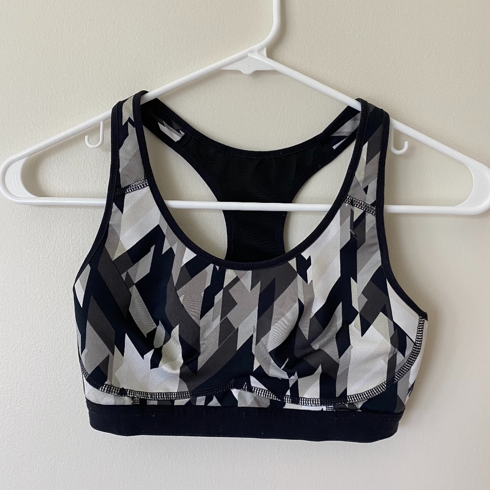 Nike Geometric Dri-Fit Mesh Back Sports Bra | XS